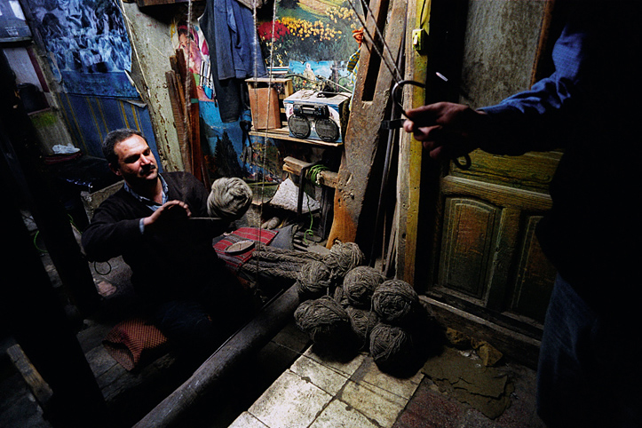 Syria. Damascus. Bedouin carpet maker