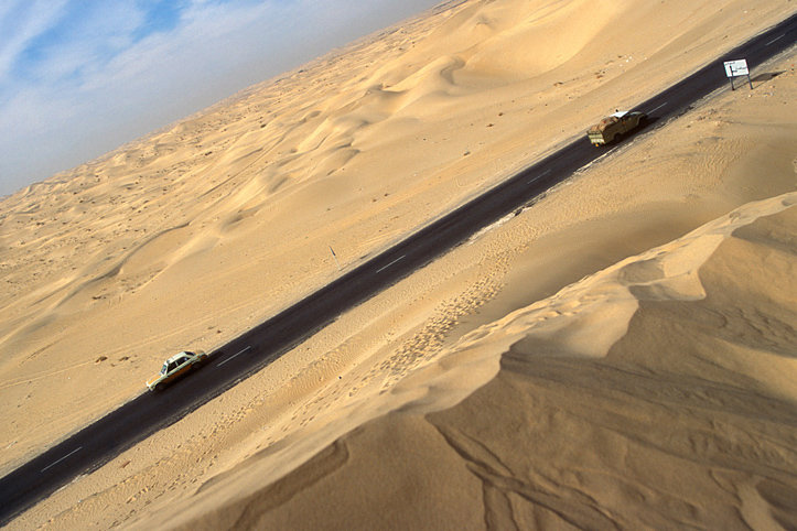 Algeria. El Oued. New road in the desert