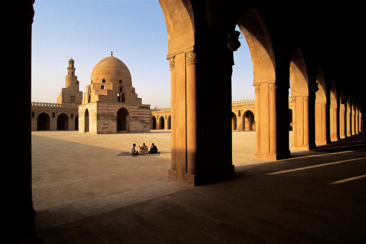 Egypte. Le Caire. Thé à la mosquée Ibn Touloun
