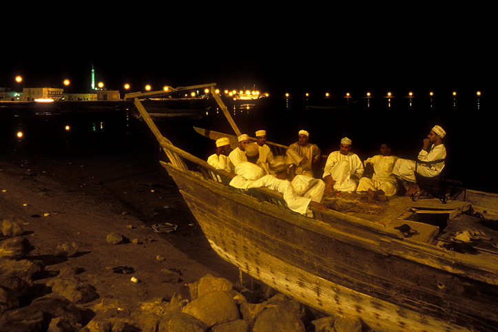 Sultanate of Oman. Sur. Coffeeshop in a dhow