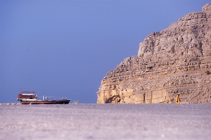 Sultanate of Oman. Musandam. Abandoned traditional boat