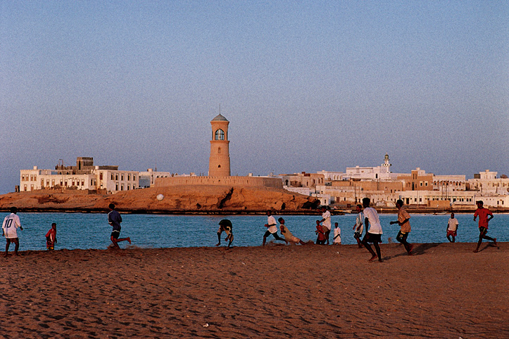 Sultanate of Oman. Sur. Football on beach